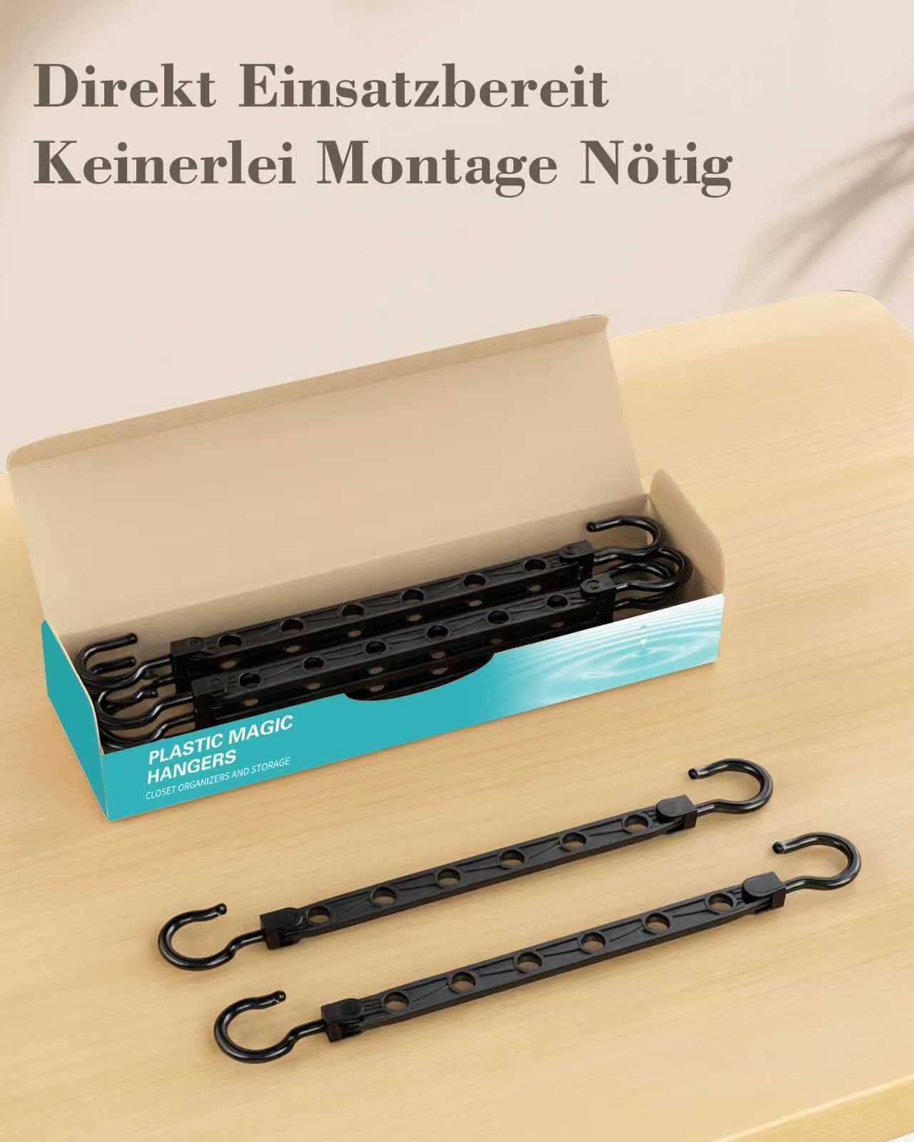 Lot de 8 Cintres Gain de Place - Cintres Pliables avec 6 Troues et Crochets Rotatifs 360° - Porte-vêtements Robustes pour Habits Lourds, +80% d‘Espace de Rangement pour Placard