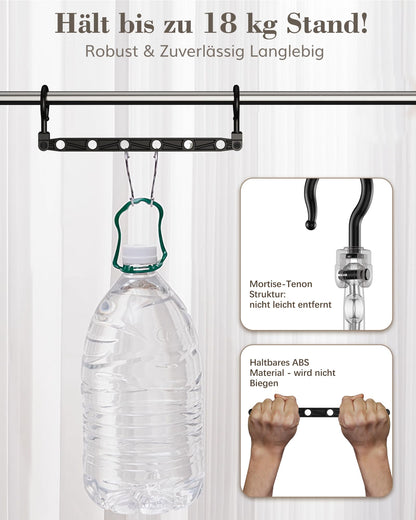Lot de 8 Cintres Gain de Place - Cintres Pliables avec 6 Troues et Crochets Rotatifs 360° - Porte-vêtements Robustes pour Habits Lourds, +80% d‘Espace de Rangement pour Placard