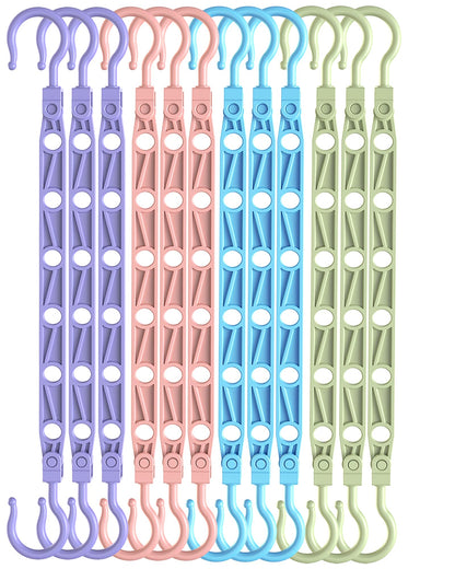 Lot de 8 Cintres Gain de Place - Cintres Pliables avec 6 Troues et Crochets Rotatifs 360° - Porte-vêtements Robustes pour Habits Lourds, +80% d‘Espace de Rangement pour Placard